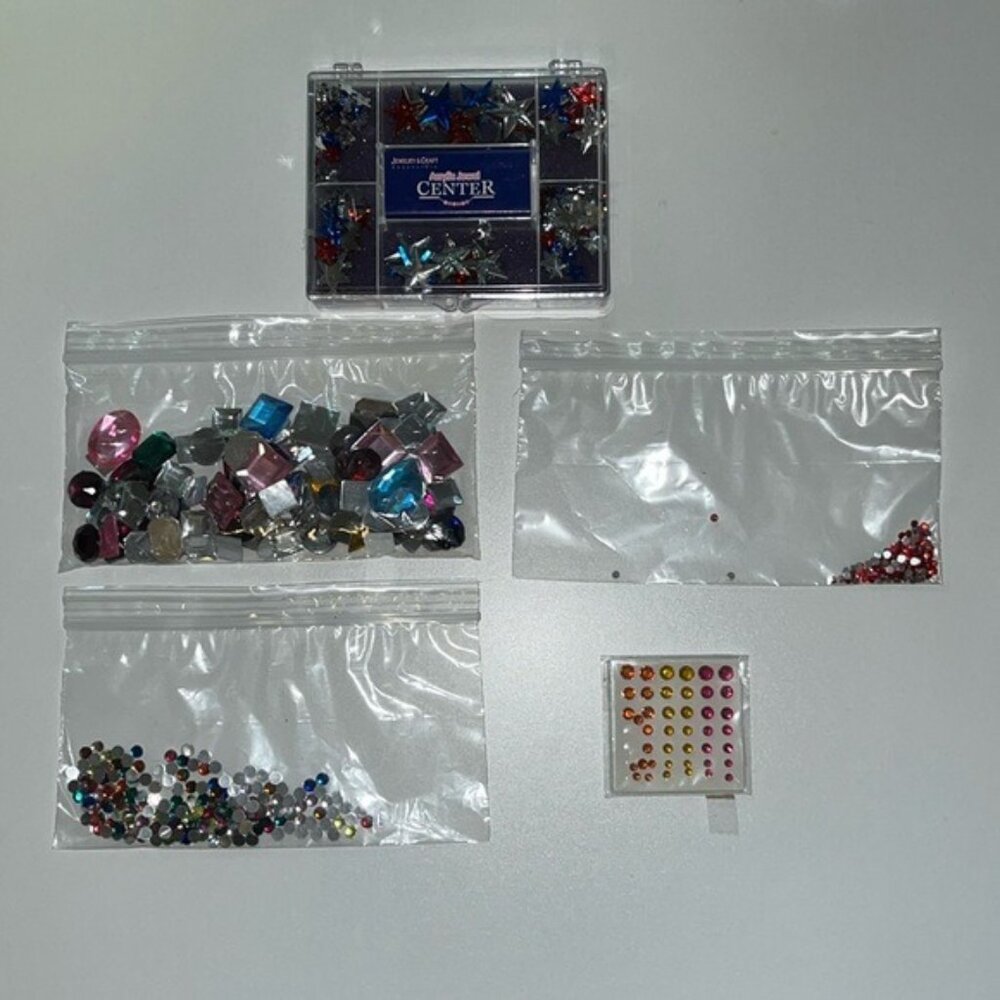 🎨 Assorted Acrylic & Glass Jewel Craft Kit with Storage Box | Multicolor Gems